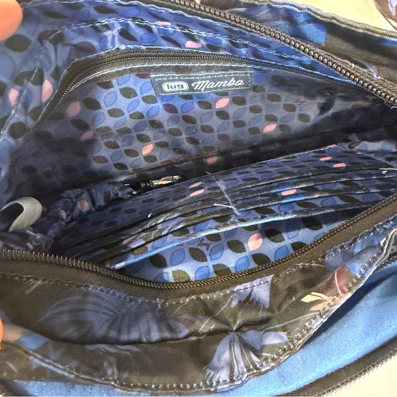 Lug Samba Crossbody Bag in Botanical Black and Blue pattern - Picture 4 of 9